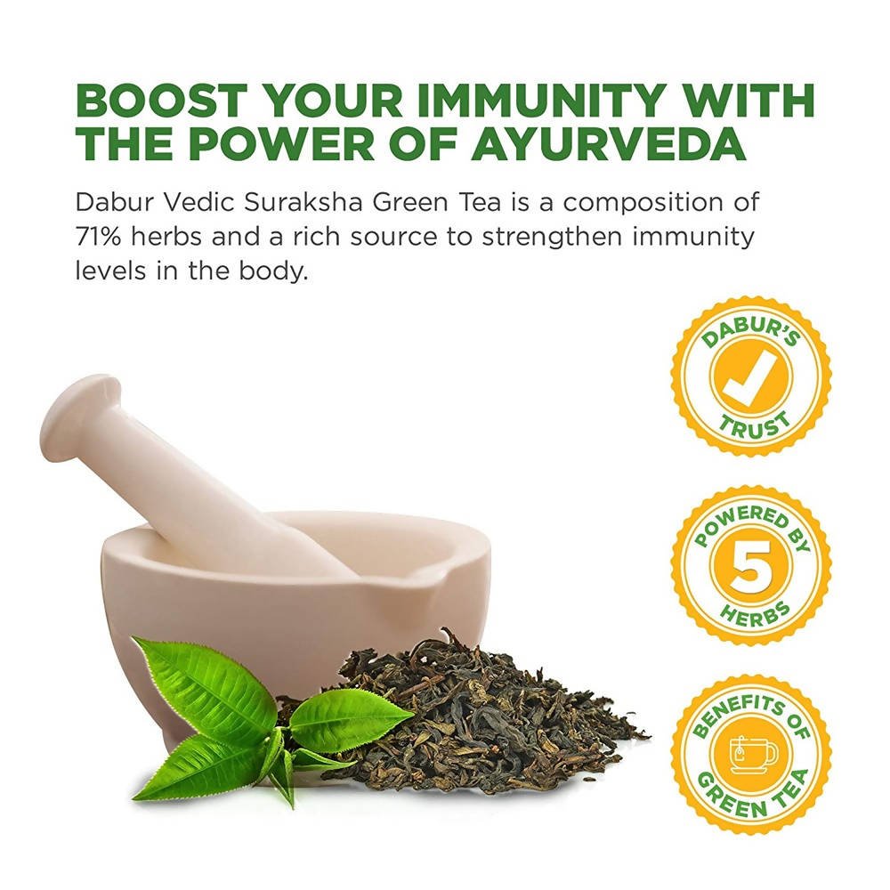 Dabur Vedic Suraksha Green Tea With Herbs Bags - Vamzn#