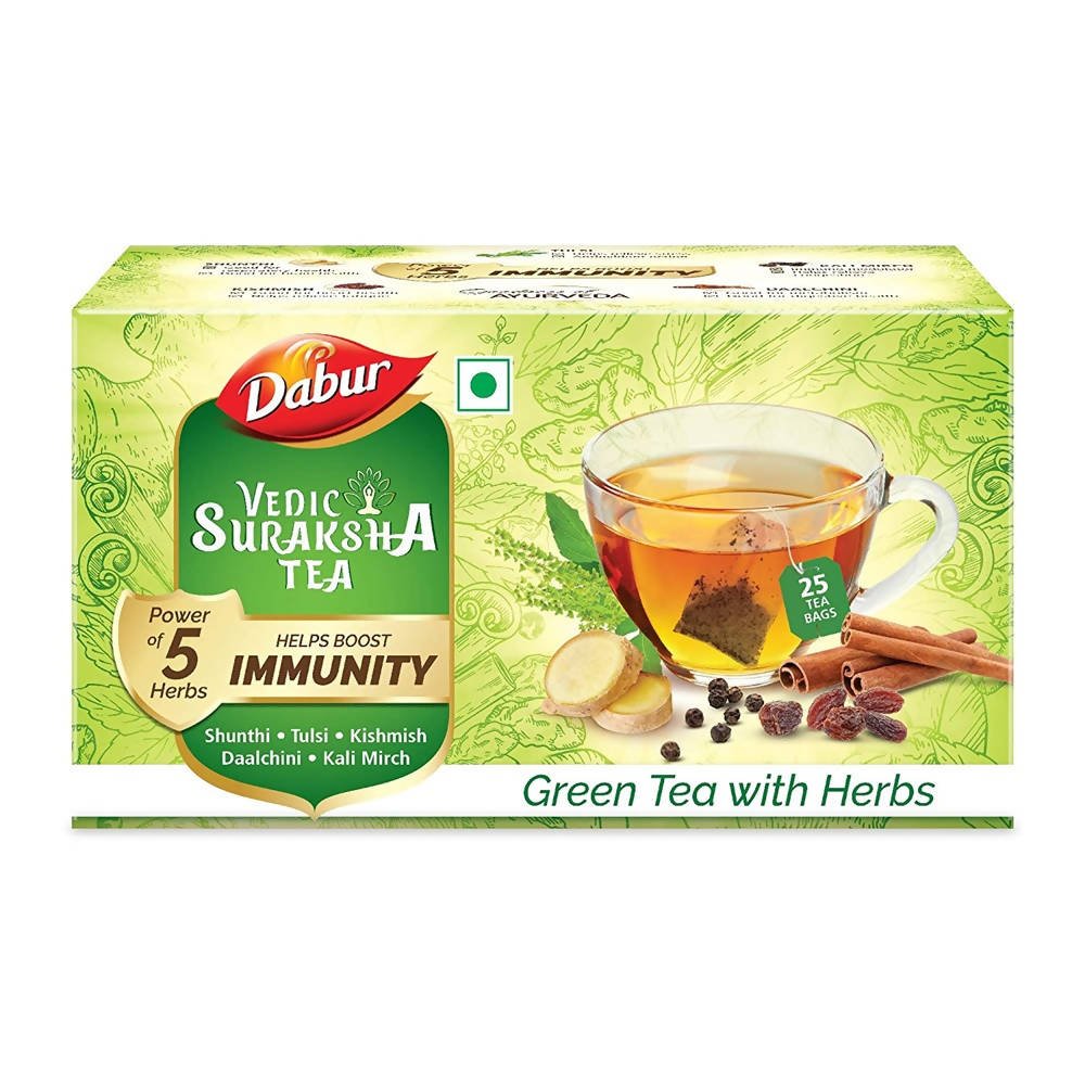 Dabur Vedic Suraksha Green Tea With Herbs Bags - Vamzn#