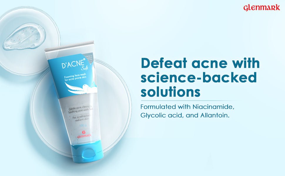 D’Acne Soft Face Wash | Unclogs pores and prevents pimples | Stops recurrence of acne | Contains 1% Glycolic Acid, Niacinamide |Suitable For Oily skin, Acne - prone Skin | Men & women | 100 ml - Vamzn#