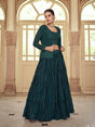 Dark Green georgette Designer Suit - Vamzn#