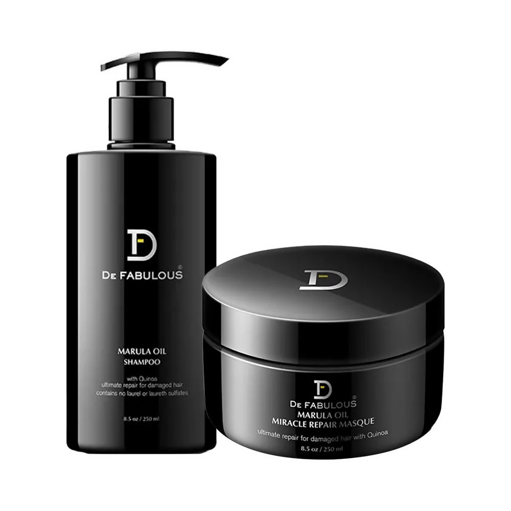 De Fabulous Marula Oil Shampoo + Miracle Repair Masque Combo - Vamzn#