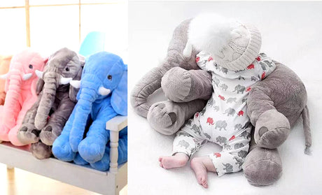 DearJoy Big Size Fibre Filled Stuffed Animal Elephant Soft Toy for Baby of Plush Hugging Pillow Soft Toy for Kids boy Girl Birthday Gift (60 cm, Grey Color) - Vamzn#