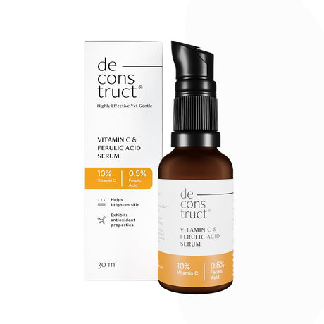 Deconstruct 10% Non - Irritating Vitamin C Face Serum For Glowing Skin|10% Vitamin C + 0.5% Ferulic Acid|Water Based Serum|Highly Stable Vitamin C Face Serum For Women And Men|Beginner Friendly|30 Ml - Vamzn#