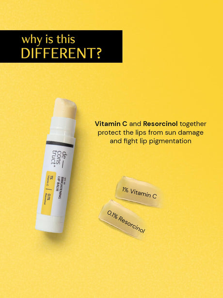 Deconstruct Brightening Lip Balm with SPF 30 | For Dark, Pigmented, Dry, Flaky Lips | Brightens Pigmented Lips | Vitamin C for Dark Lips | SPF 30 for Sun Damage and Discoloration | Lip Balm for Glossy Buttery Soft Pink Lips | For Women & Men - (4 gm) - Vamzn#
