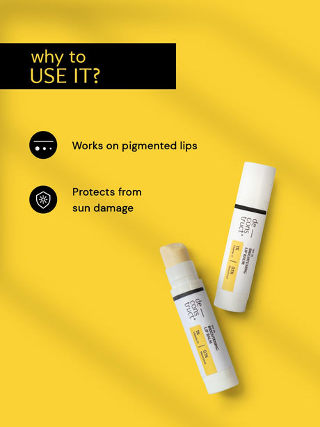 Deconstruct Brightening Lip Balm with SPF 30 | For Dark, Pigmented, Dry, Flaky Lips | Brightens Pigmented Lips | Vitamin C for Dark Lips | SPF 30 for Sun Damage and Discoloration | Lip Balm for Glossy Buttery Soft Pink Lips | For Women & Men - (4 gm) - Vamzn#
