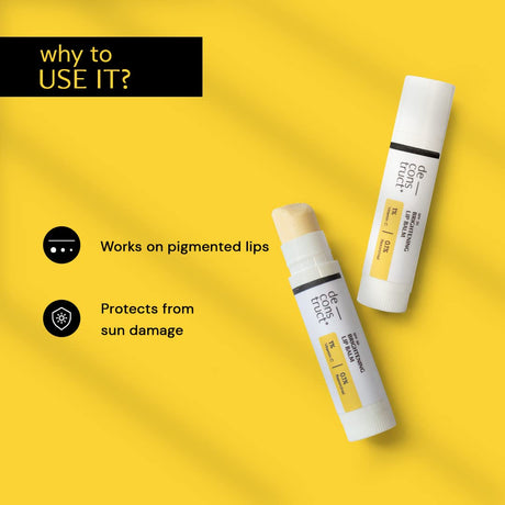 Deconstruct Brightening Lip Balm with SPF 30 | For Dark, Pigmented, Dry, Flaky Lips | Brightens Pigmented Lips | Vitamin C for Dark Lips | SPF 30 for Sun Damage and Discoloration | Lip Balm for Glossy Buttery Soft Pink Lips | For Women & Men - (4 gm) - Vamzn#