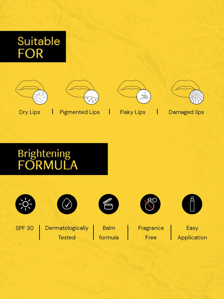 Deconstruct Brightening Lip Balm with SPF 30 | For Dark, Pigmented, Dry, Flaky Lips | Brightens Pigmented Lips | Vitamin C for Dark Lips | SPF 30 for Sun Damage and Discoloration | Lip Balm for Glossy Buttery Soft Pink Lips | For Women & Men - (4 gm) - Vamzn#