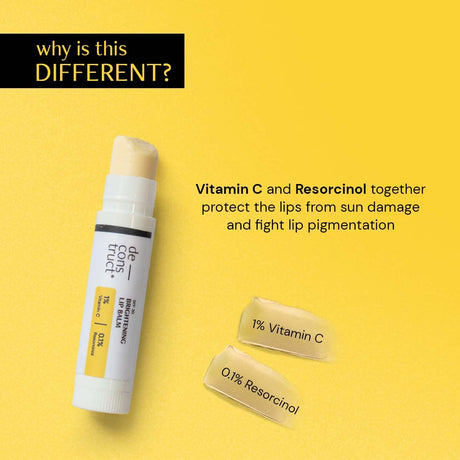 Deconstruct Brightening Lip Balm with SPF 30 | For Dark, Pigmented, Dry, Flaky Lips | Brightens Pigmented Lips | Vitamin C for Dark Lips | SPF 30 for Sun Damage and Discoloration | Lip Balm for Glossy Buttery Soft Pink Lips | For Women & Men - (4 gm) - Vamzn#