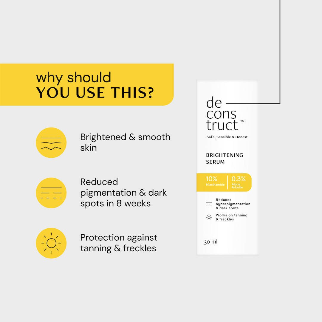 Deconstruct Brightening Serum 10% Niacinamide + 0.3% Alpha Arbutin Face Serum for Pigmentation & Dark Spots - Vamzn#