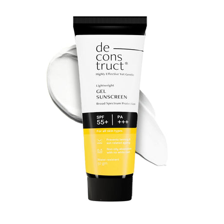 Deconstruct Face Gel Sunscreen SPF 50 + and PA+++ | Gel based sunscreen for oily skin, combination skin, normal skin | Broad spectrum sunscreen, No White Cast, Lightweight, Non greasy - 50g - Vamzn#