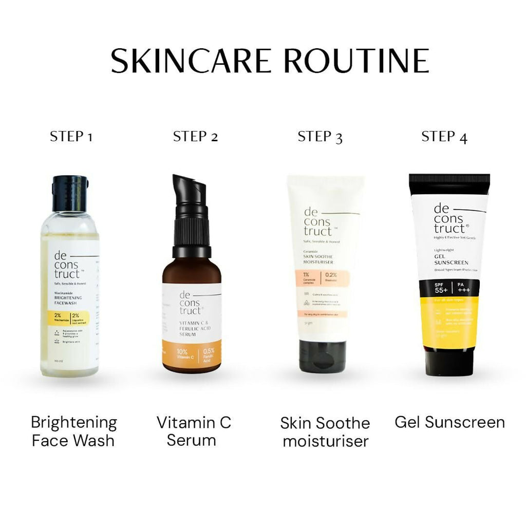 Deconstruct Sun Protect Duo 10% Vitamin C Face Serum + Gel Sunscreen, Get Glowing Skin with Sun Protection, No White Cast, Non Irritating & Lightweight - Vamzn#