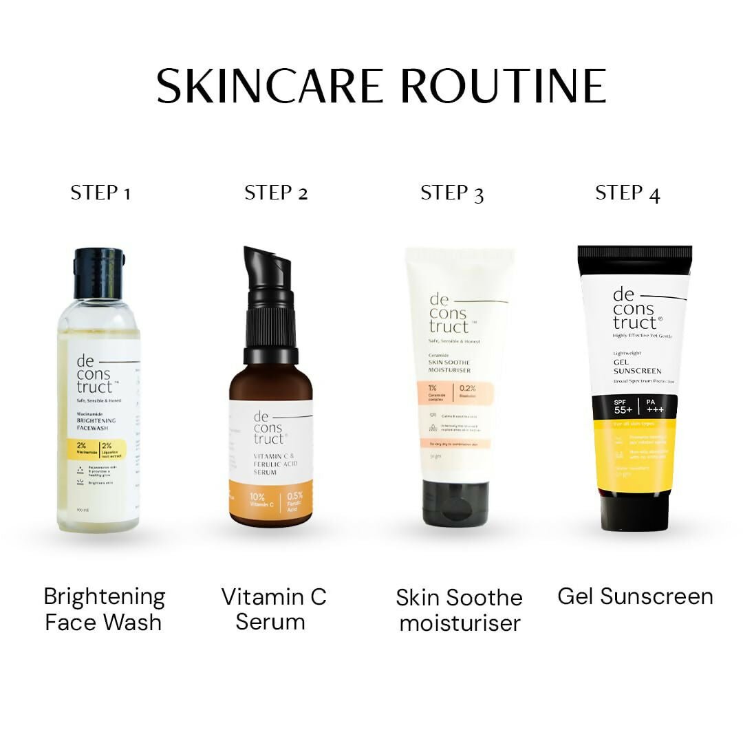 Deconstruct Sun Protect Duo 10% Vitamin C Face Serum + Gel Sunscreen, Get Glowing Skin with Sun Protection, No White Cast, Non Irritating & Lightweight - Vamzn#