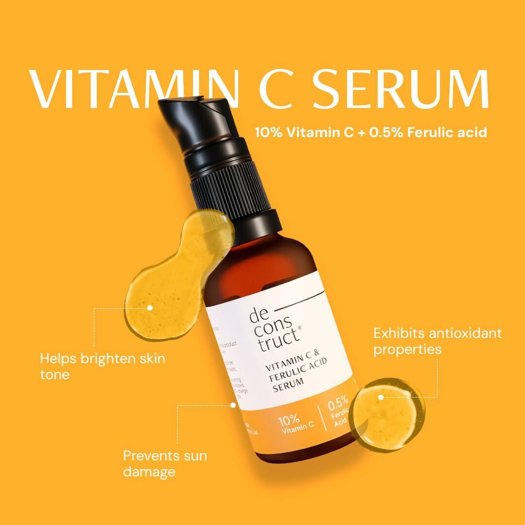 Deconstruct Sun Protect Duo 10% Vitamin C Face Serum + Gel Sunscreen, Get Glowing Skin with Sun Protection, No White Cast, Non Irritating & Lightweight - Vamzn#