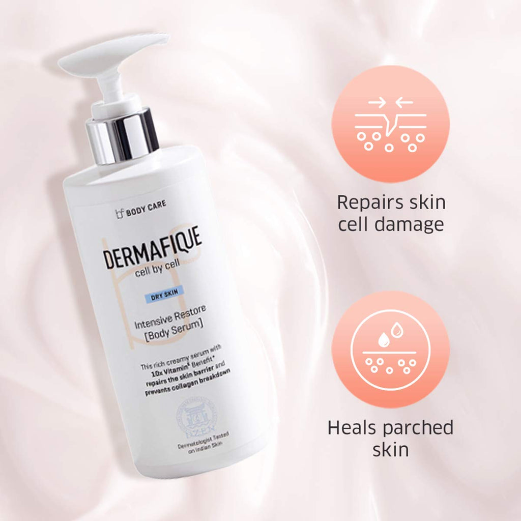 Dermafique Intensive Restore Body Lotion Serum with Vitamin E – 300ml, Body Lotion for Dry Skin, with 10x Vitamin E Benefits & Deep Hydration, Moisturizer for Body | Dermatologist Tested - Vamzn#