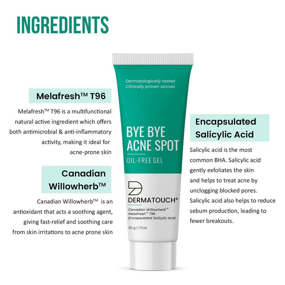 Dermatouch Bye Bye Acne Spot Oil - Free Gel - Vamzn#