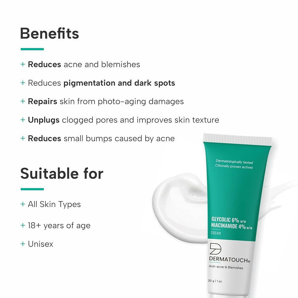 Dermatouch Glycolic 6% Niacinamide 4% Face Cream - Vamzn#