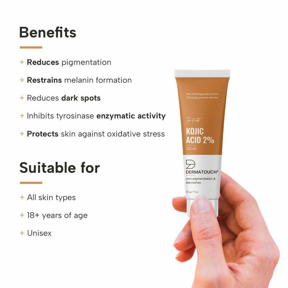 Dermatouch Kojic Acid 2% Face Cream For Pigmentation & Blemishes - Vamzn#