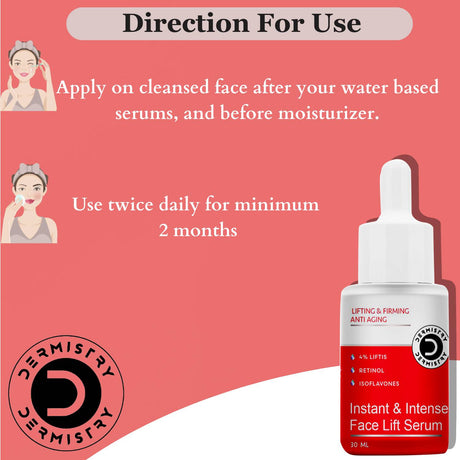 Dermistry Anti Aging Intense Nourishing Night Cream & Instant Intense Face Lift Serum - Vamzn#