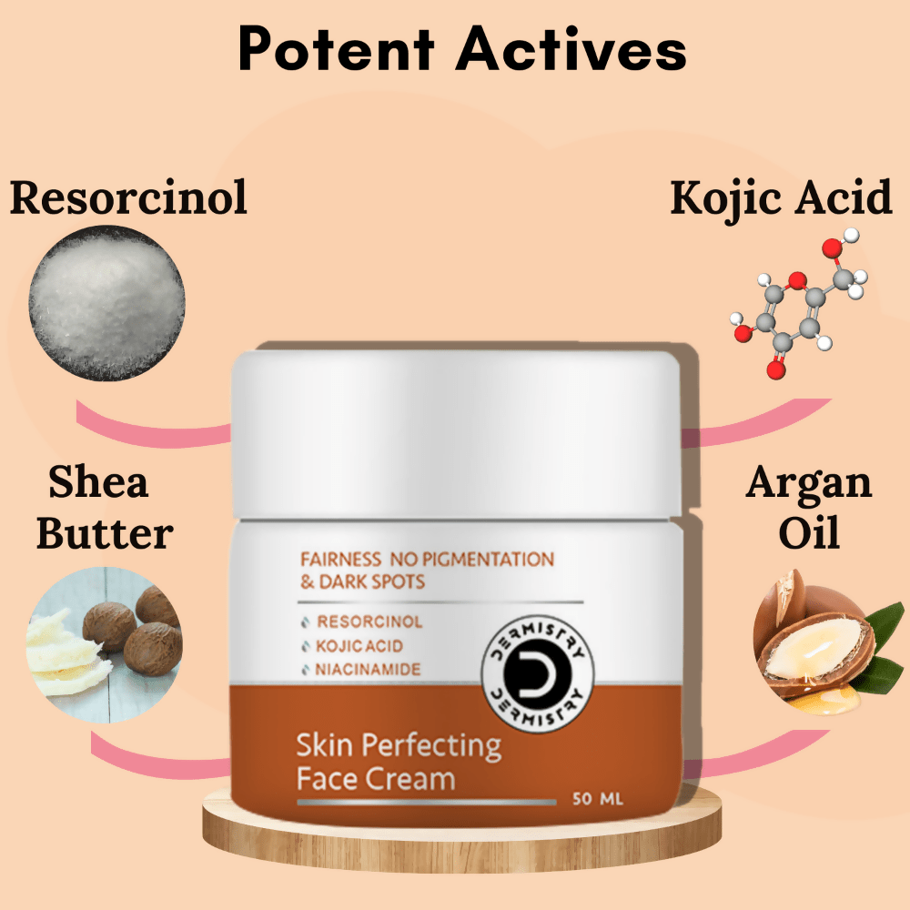 Dermistry Kojic Acid Skin Perfecting Fairness Face Cream Dark Spots Correction Instant Glow - Vamzn#