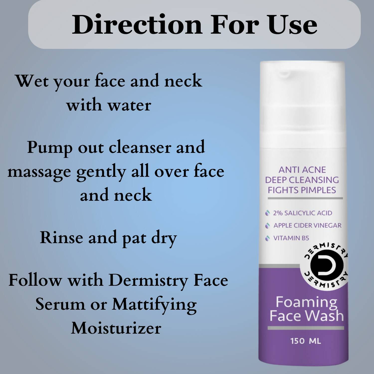 Dermistry Mattifying Moisturizer & Anti Acne Foaming Face Wash - Vamzn#