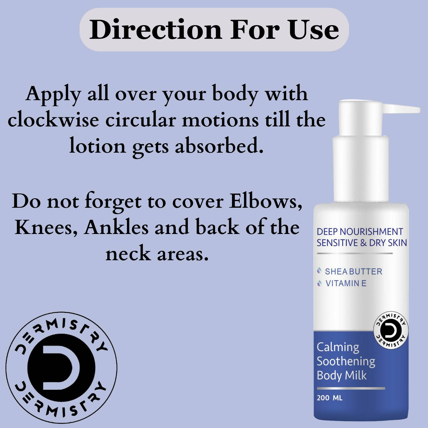 Dermistry Sensitive & Dry Skin Calming Body Butter & Body Milk Lotion - Vamzn#