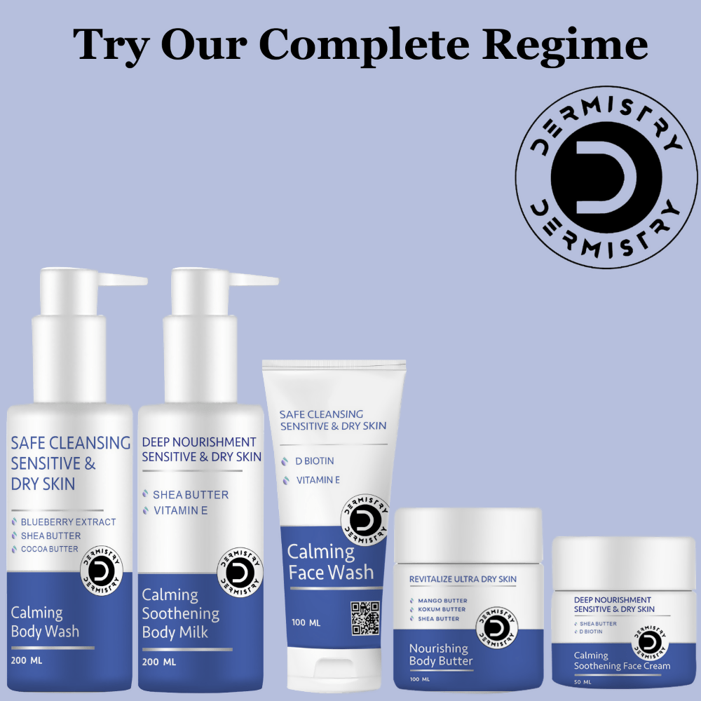 Dermistry Sensitive & Dry Skin Care Deep Nourishment Calming Soothing Face Cream Shea Butter Biotin - Vamzn#