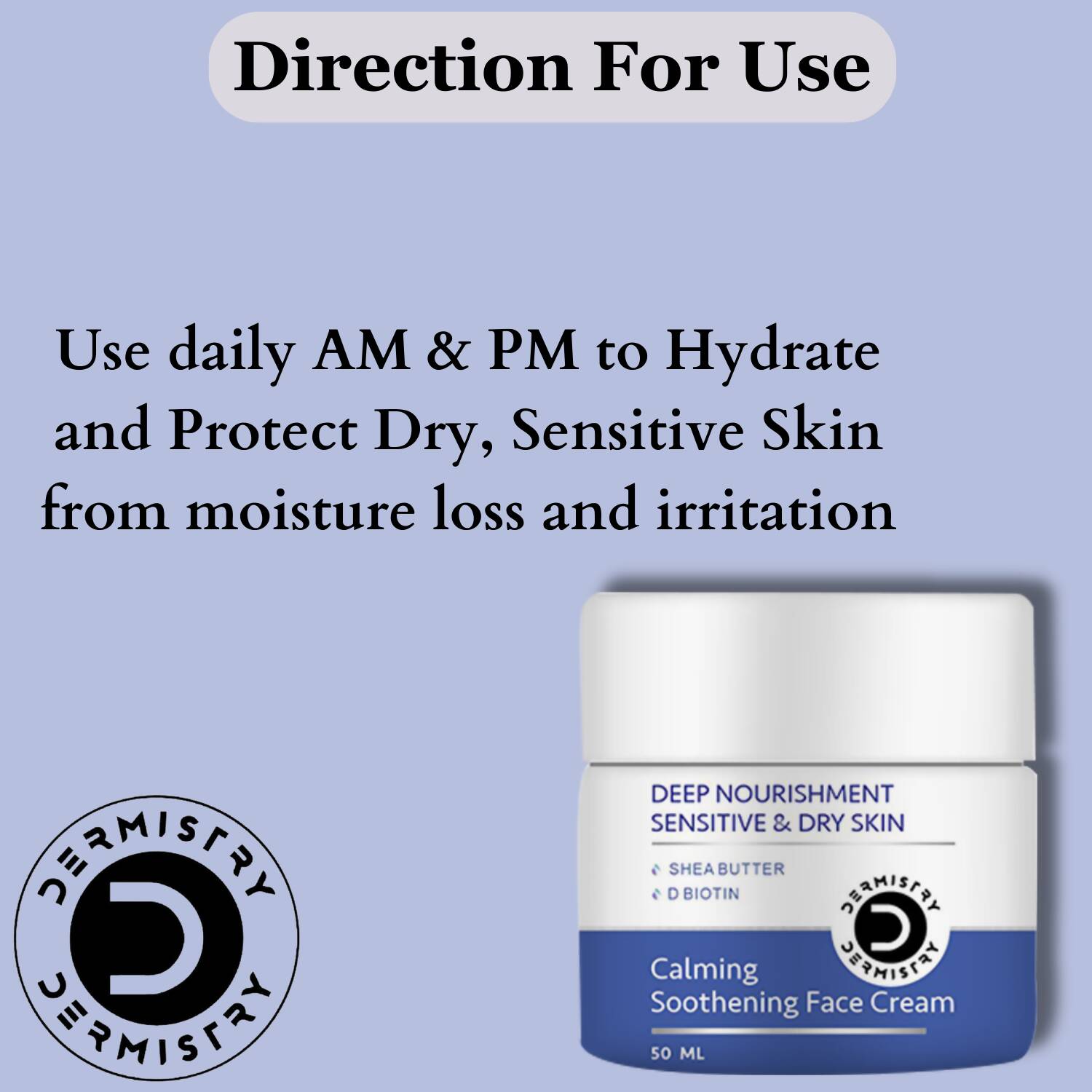 Dermistry Sensitive & Dry Skin Nourishing Body Butter & Calming Soothening Face Cream - Vamzn#