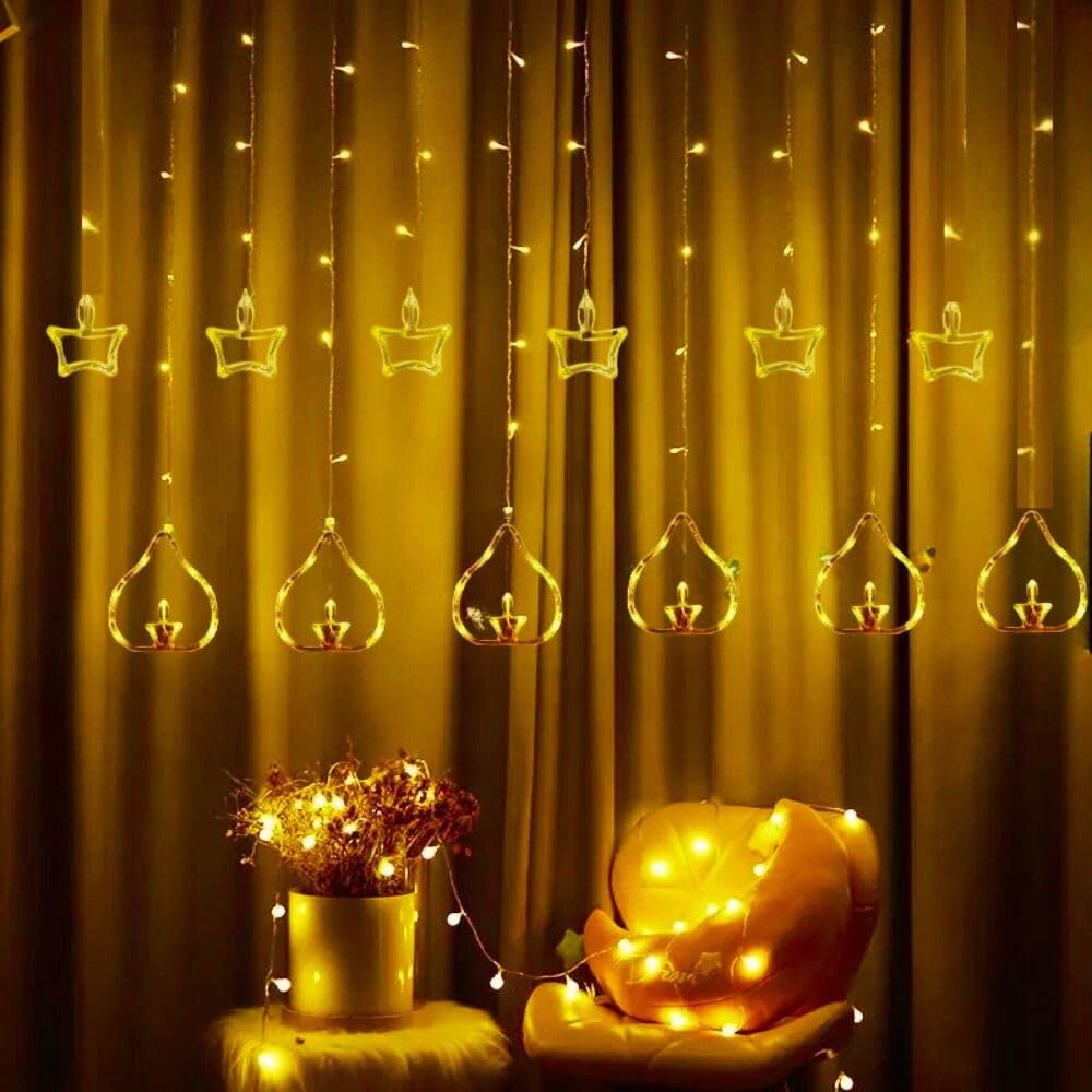 DesiDiya® 35 Feet Long LED Power Pixel Serial String Light, 360 Degree Light in Bulb | Copper Led Pixel String Light for Home Decoration,Diwali,Christmas(Warm White) Pack of 1 New Diya String - Vamzn#