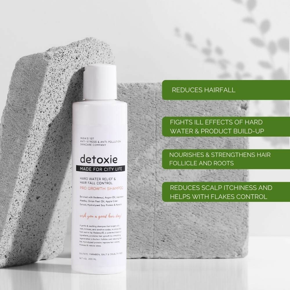 Detoxie Hard Water Relief & Hair Fall Control Pro Growth Shampoo - Vamzn#
