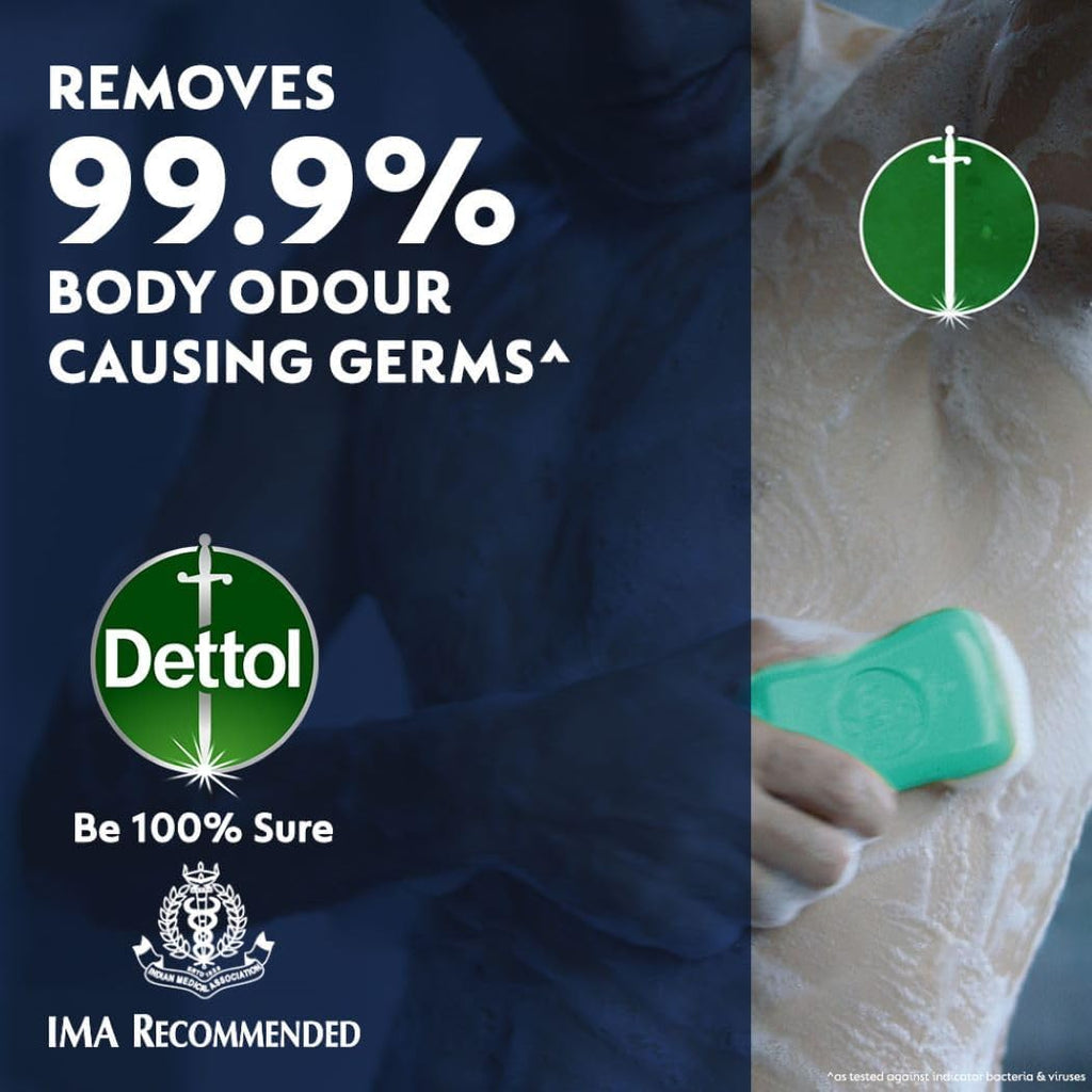 Dettol Cologne Fresh Bathing Soap Bar with 100% better odour protection - 100g Pack of 4, (400gm) - Vamzn#