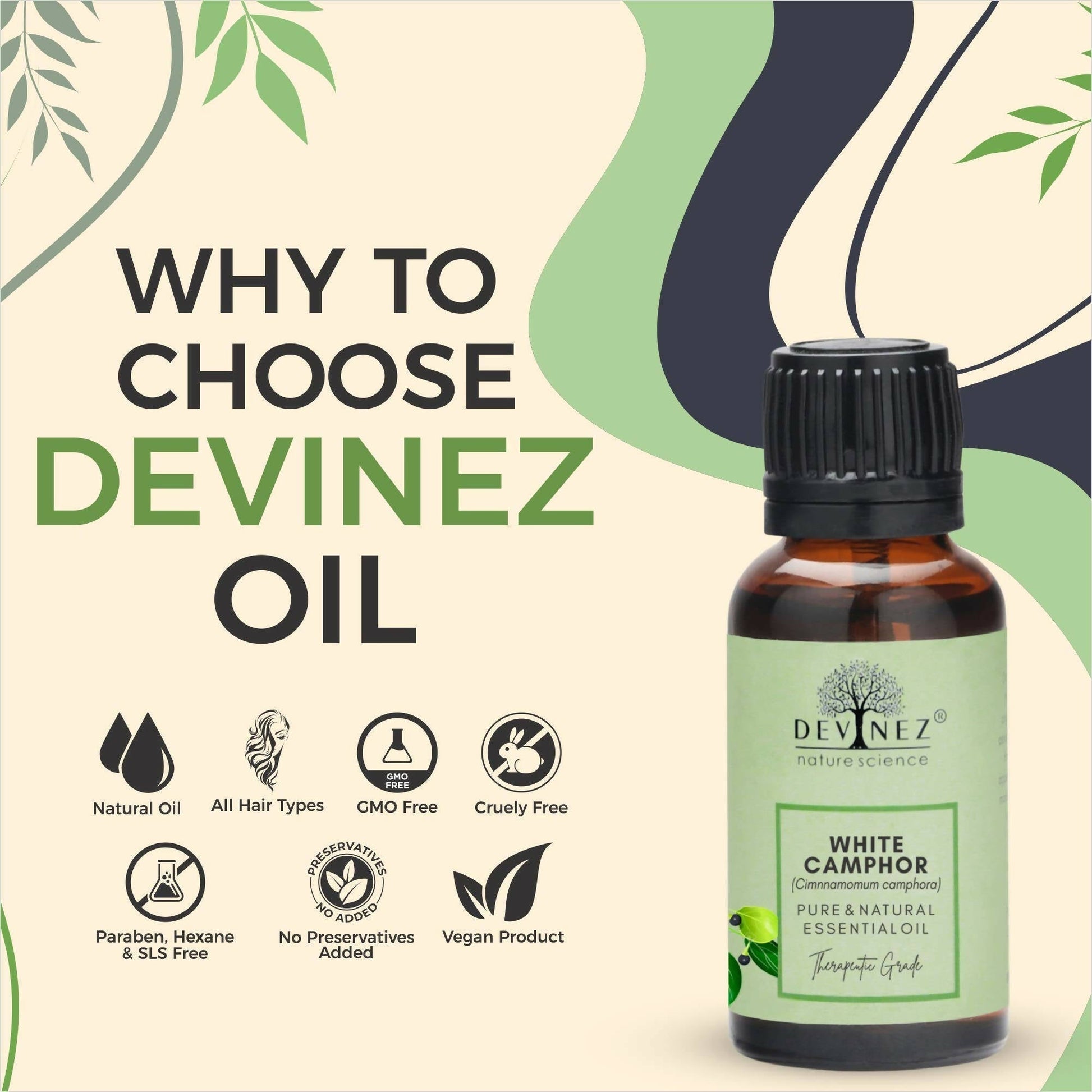 Devinez White Camphor Essential Oil - Vamzn#