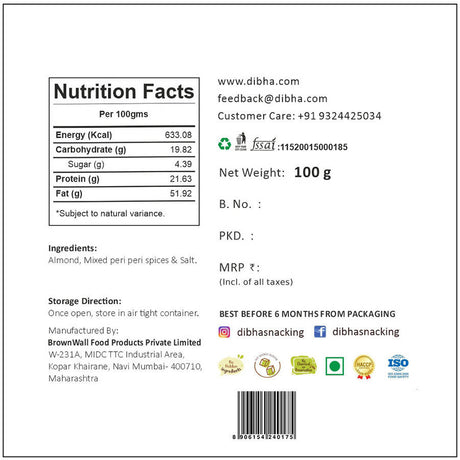Dibha Peri Peri Almonds - Vamzn#