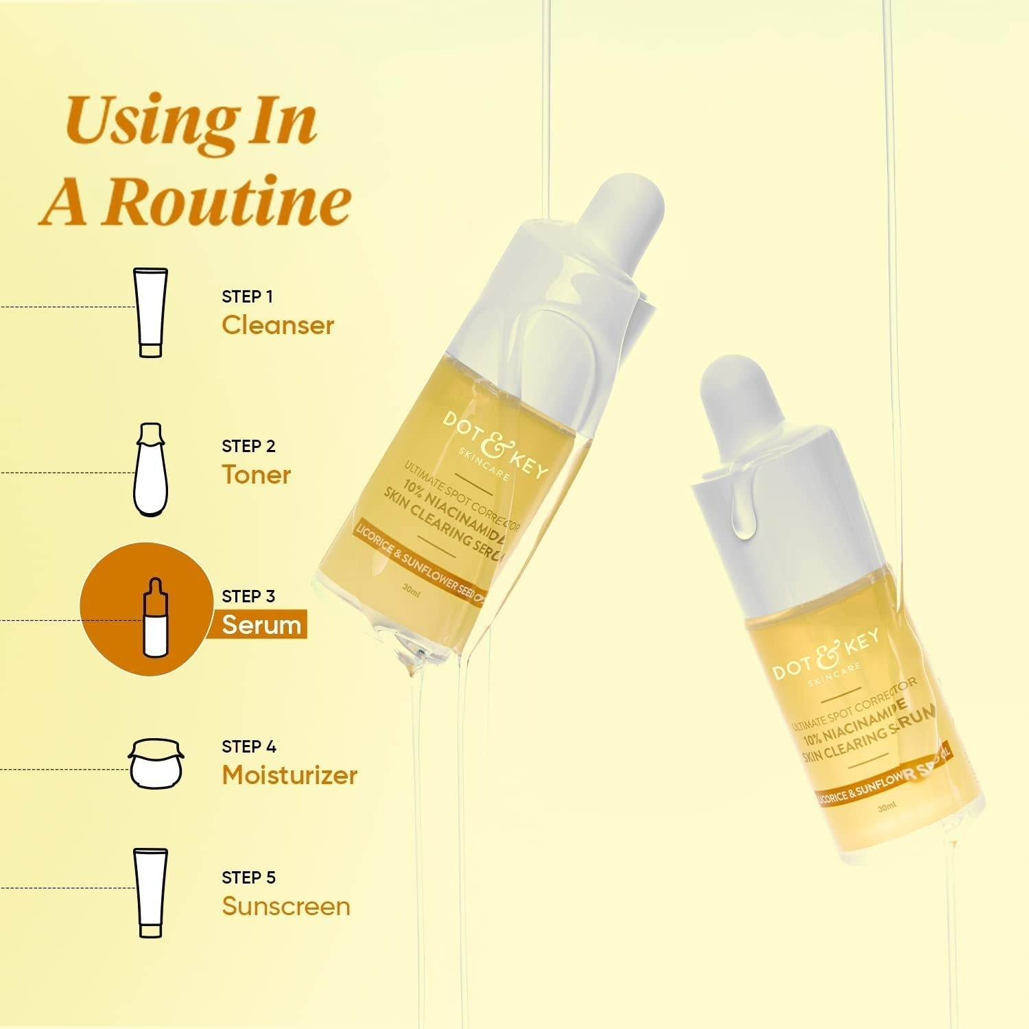 Dot & Key 10% Niacinamide Skin Clearing Face Serum With 10% Niacinamide, 1% Zinc & Sunflower Seed Oil - Vamzn#