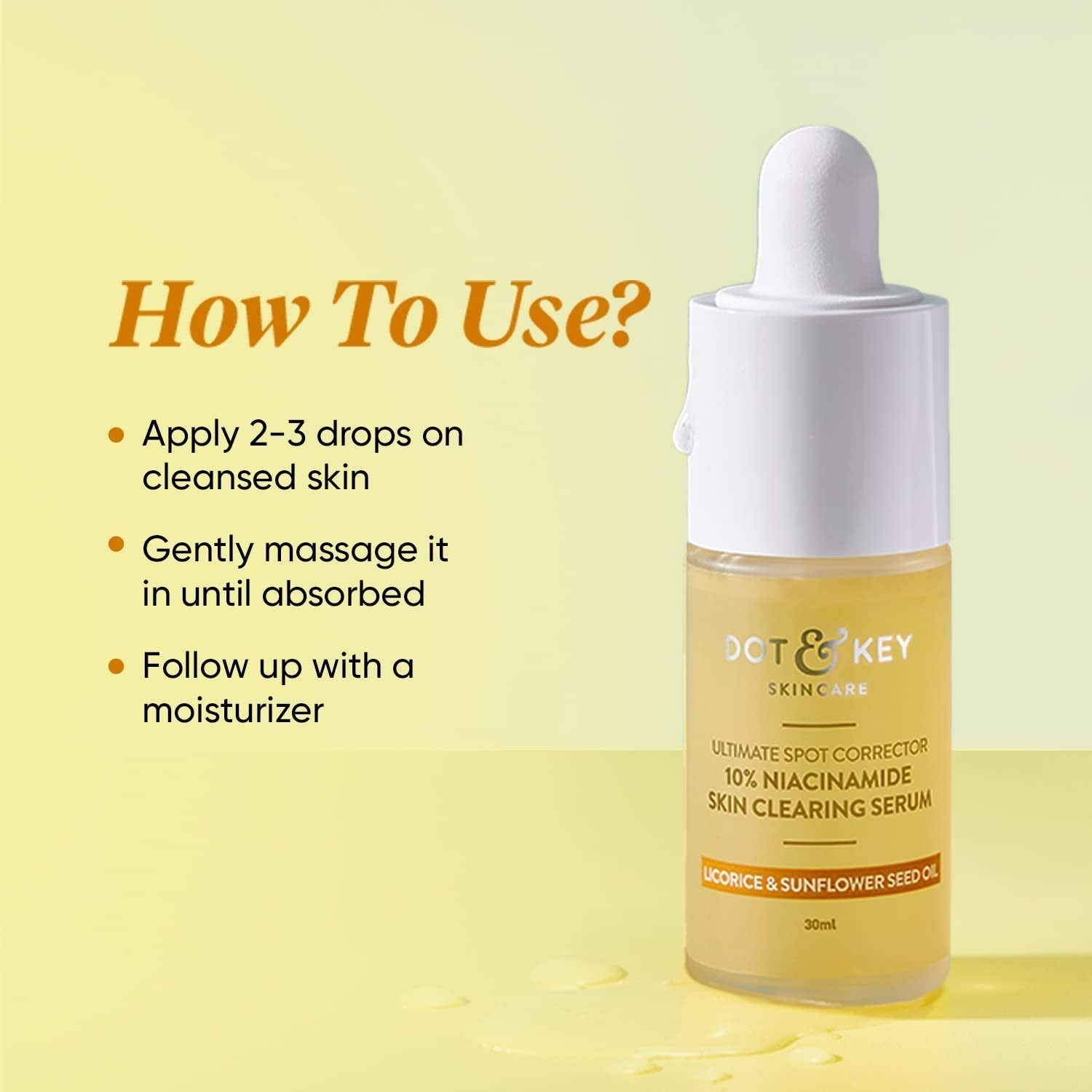 Dot & Key 10% Niacinamide Skin Clearing Face Serum With 10% Niacinamide, 1% Zinc & Sunflower Seed Oil - Vamzn#