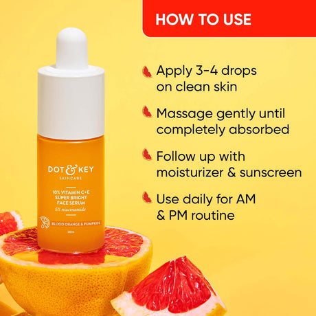 Dot & Key 10% Vitamin C + E, 5% Niacinamide Serum | Vitamin C Serum For Glowing Skin | Fades Dark Spots | Vit C Serum with Blood Orange & Pumpkin | For Uneven & Dull Skin | For All Skin Types | 20ml - Vamzn#