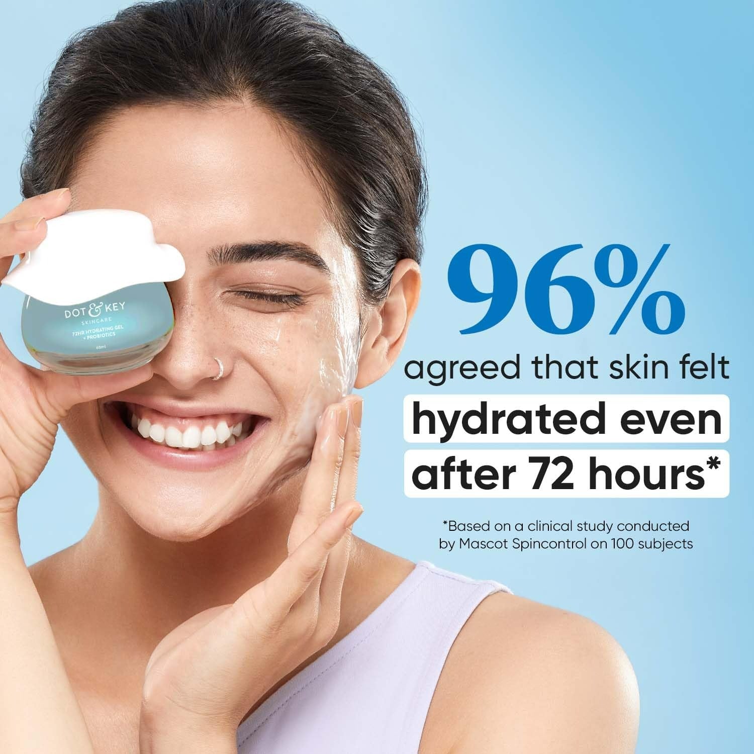 Dot & Key 72 Hr Hydrating Probiotic Face Gel With With Hyaluronic Acid, Kombucha & Rice Water - Vamzn#