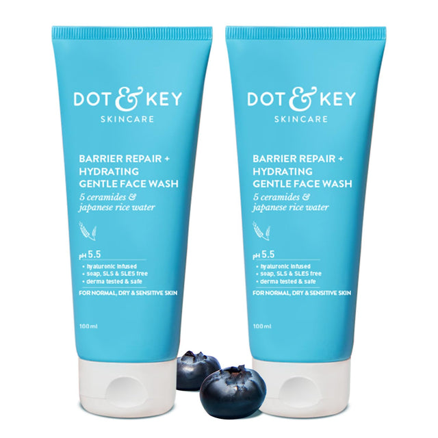 DOT & KEY Barrier Repair + Hydrating Gentle Face Wash With Probiotic|Ceremide Face Wash|Face Wash For Dry Skin,Normal Skin&Sensitive Skin|Gently Cleanses Skin From Dirt&Oil For Unisex,100Ml - Vamzn#