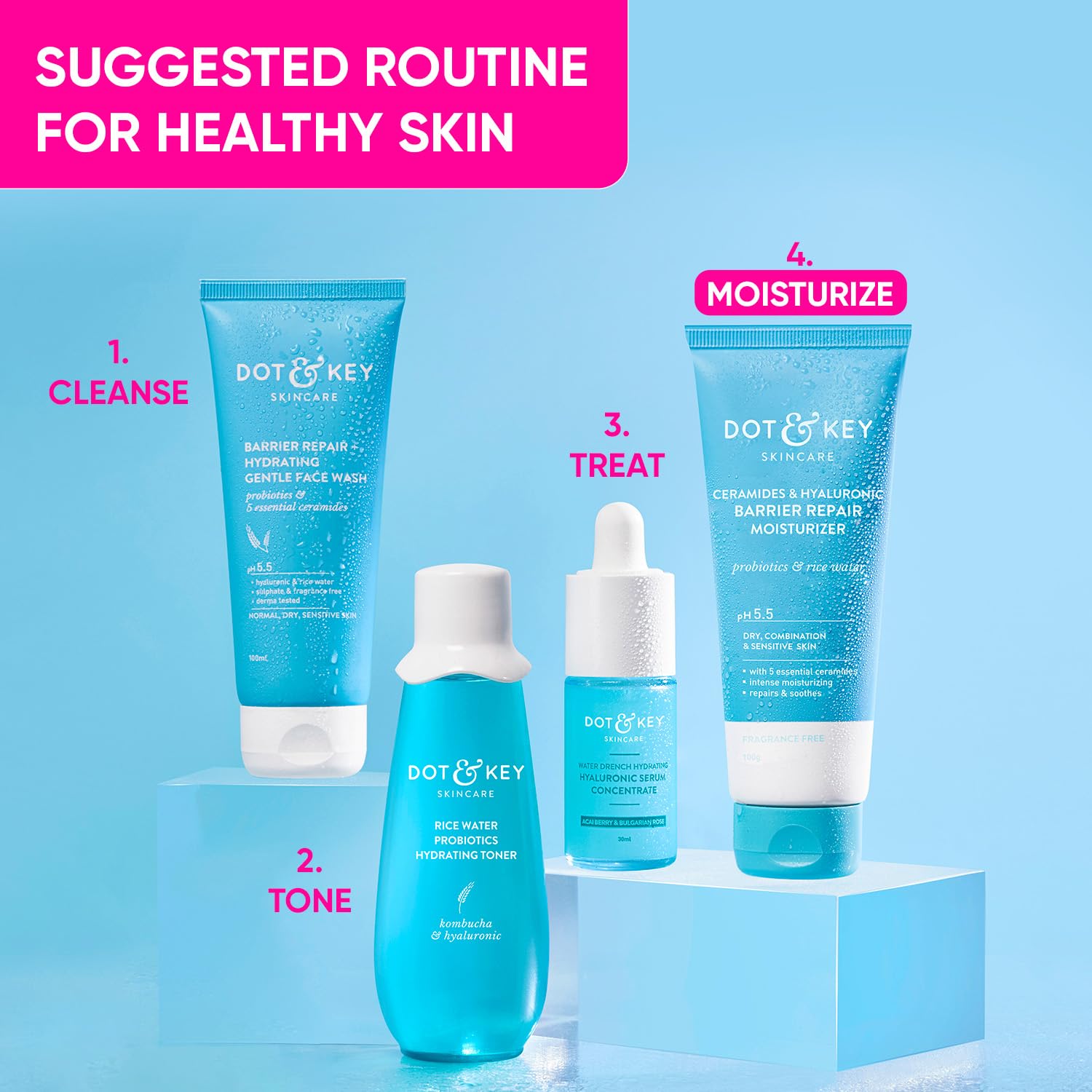 Dot & Key Ceramides Moisturizer with Hyaluronic for Intense Moisturizing and Skin Strengthening | With Probiotic & Rice Water I Barrier Repair Cream | For Dry Skin, Normal Skin & Sensitive Skin | 100g - Vamzn#