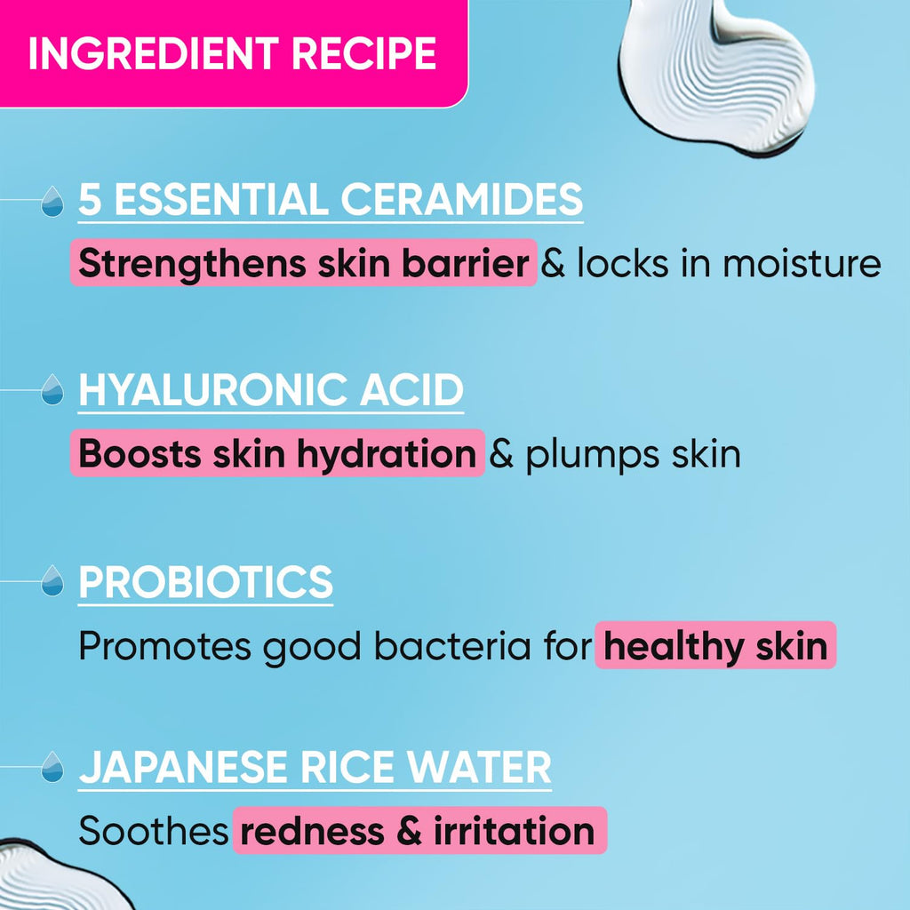 Dot & Key Ceramides Moisturizer with Hyaluronic for Intense Moisturizing and Skin Strengthening | With Probiotic & Rice Water I Barrier Repair Cream | For Dry Skin, Normal Skin & Sensitive Skin | 100g - Vamzn#