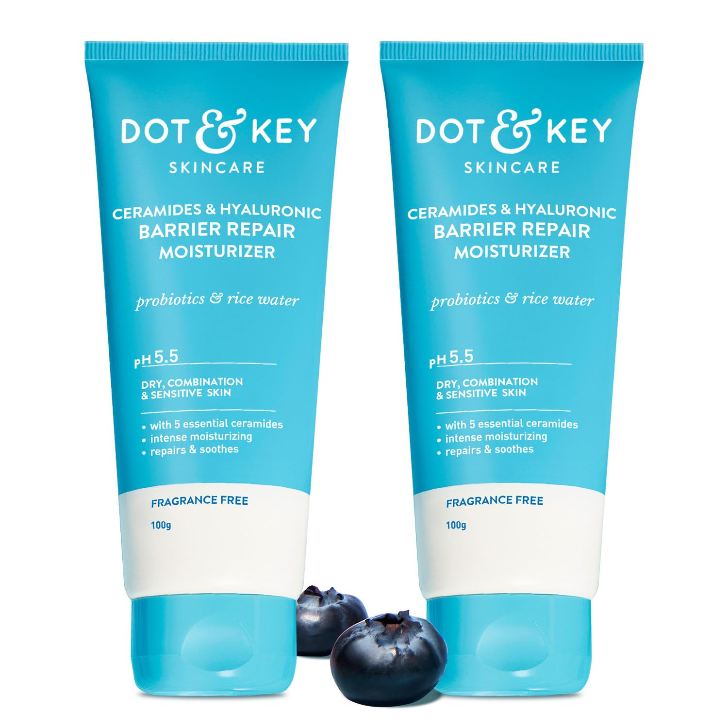 Dot & Key Ceramides Moisturizer with Hyaluronic for Intense Moisturizing and Skin Strengthening | With Probiotic & Rice Water I Barrier Repair Cream | For Dry Skin, Normal Skin & Sensitive Skin | 100g - Vamzn#