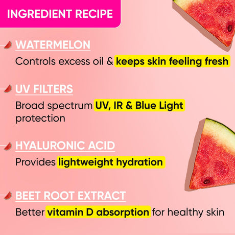 Dot & Key Watermelon Hyaluronic Cooling Sunscreen SPF 50 PA+++| for Oily, Normal & Combination Skin | UV + Blue Light Protection | Lightweight | No White Cast | Boosts Vitamin D Absorption | 50g… - Vamzn#