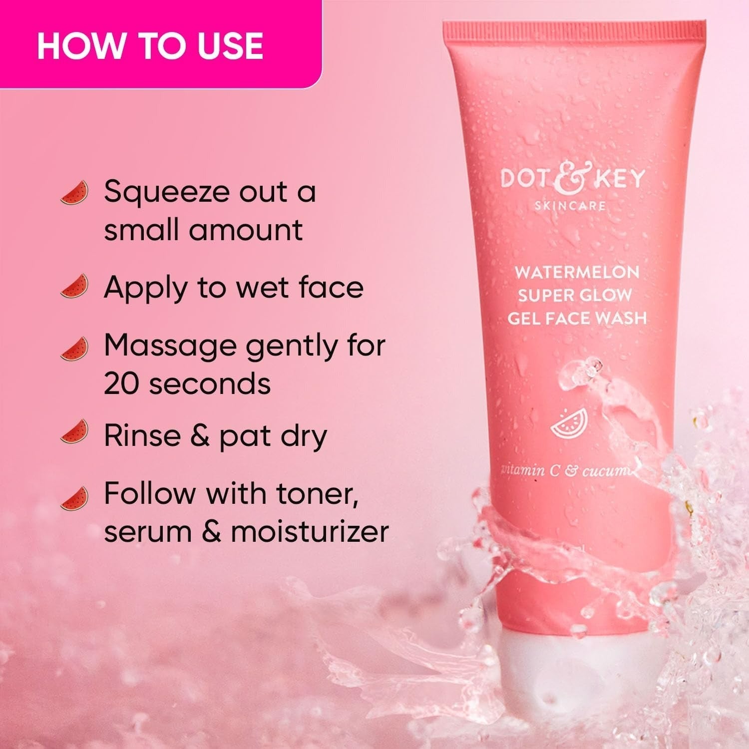 Dot & Key Watermelon Superglow Gel Face Wash - Vamzn#