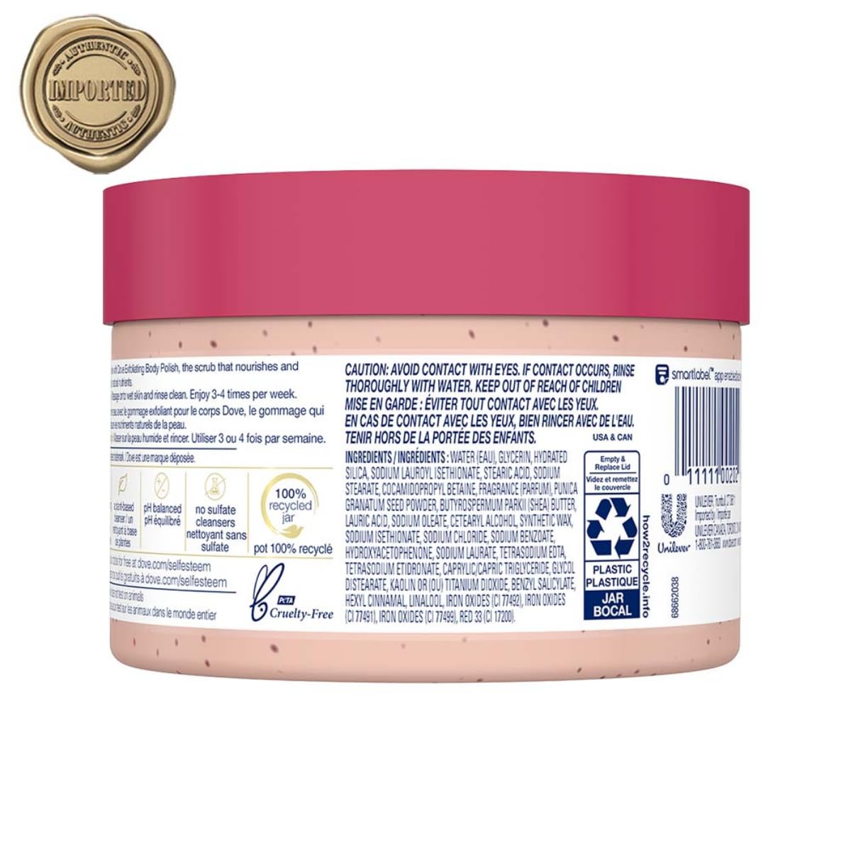 Dove Body Polish Exfoliating Scrub, Moisturizing Shea Butter and Pomegranate Seeds | Nourishes & Conditions Soft Skin | Sulphate Free, 298gm - Vamzn#