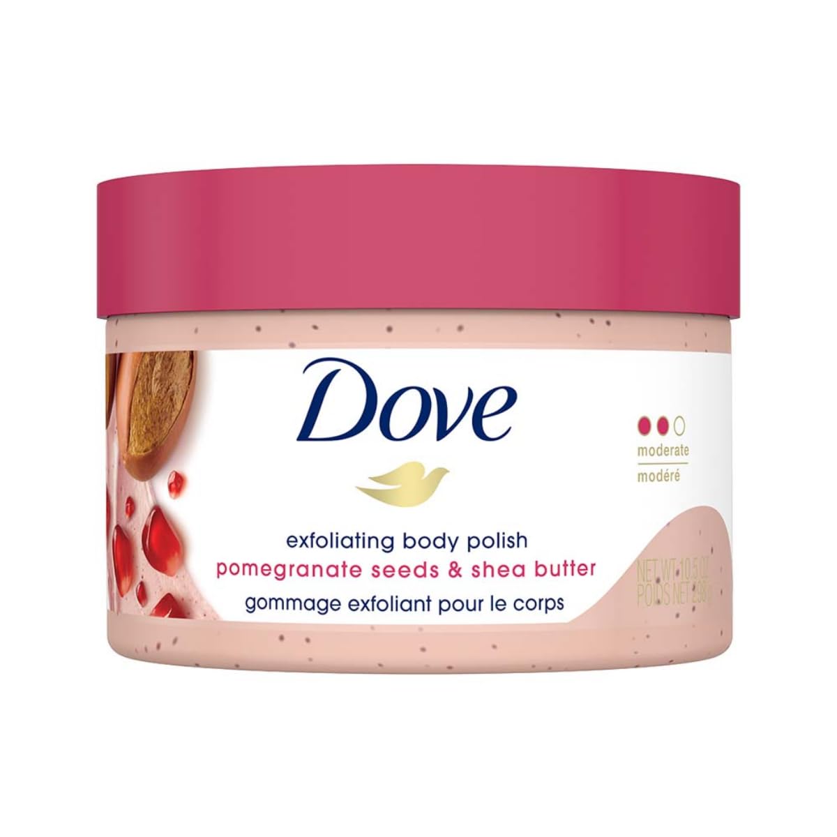 Dove Body Polish Exfoliating Scrub, Moisturizing Shea Butter and Pomegranate Seeds | Nourishes & Conditions Soft Skin | Sulphate Free, 298gm - Vamzn#