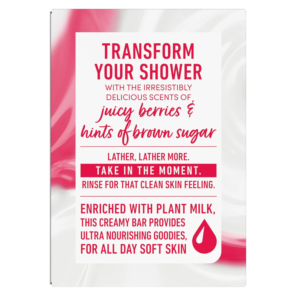 Dove Plant Milk Cleansing Bar Soap Oat Milk & Berry Brulee 4 Count for Moisturized Skin Gentle Cleanser, No Sulfate Cleansers or Parabens, 98% Biodegradable Formula 5 oz - Vamzn#