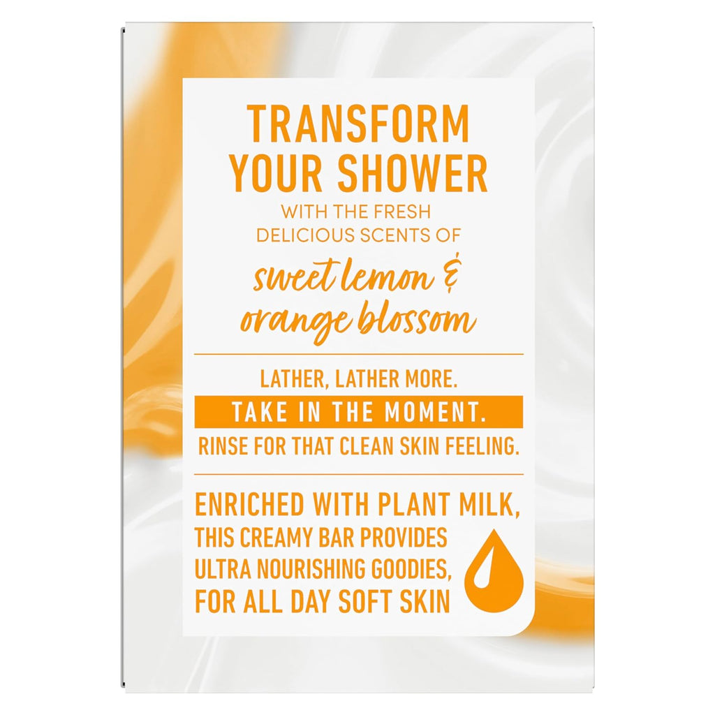Dove Plant Milk Cleansing Bar Soap Turmeric Milk & Lemon Drop Glow Booster 4 Count, No Sulfate Cleansers or Parabens, 98% Biodegradable Formula 5 oz - Vamzn#