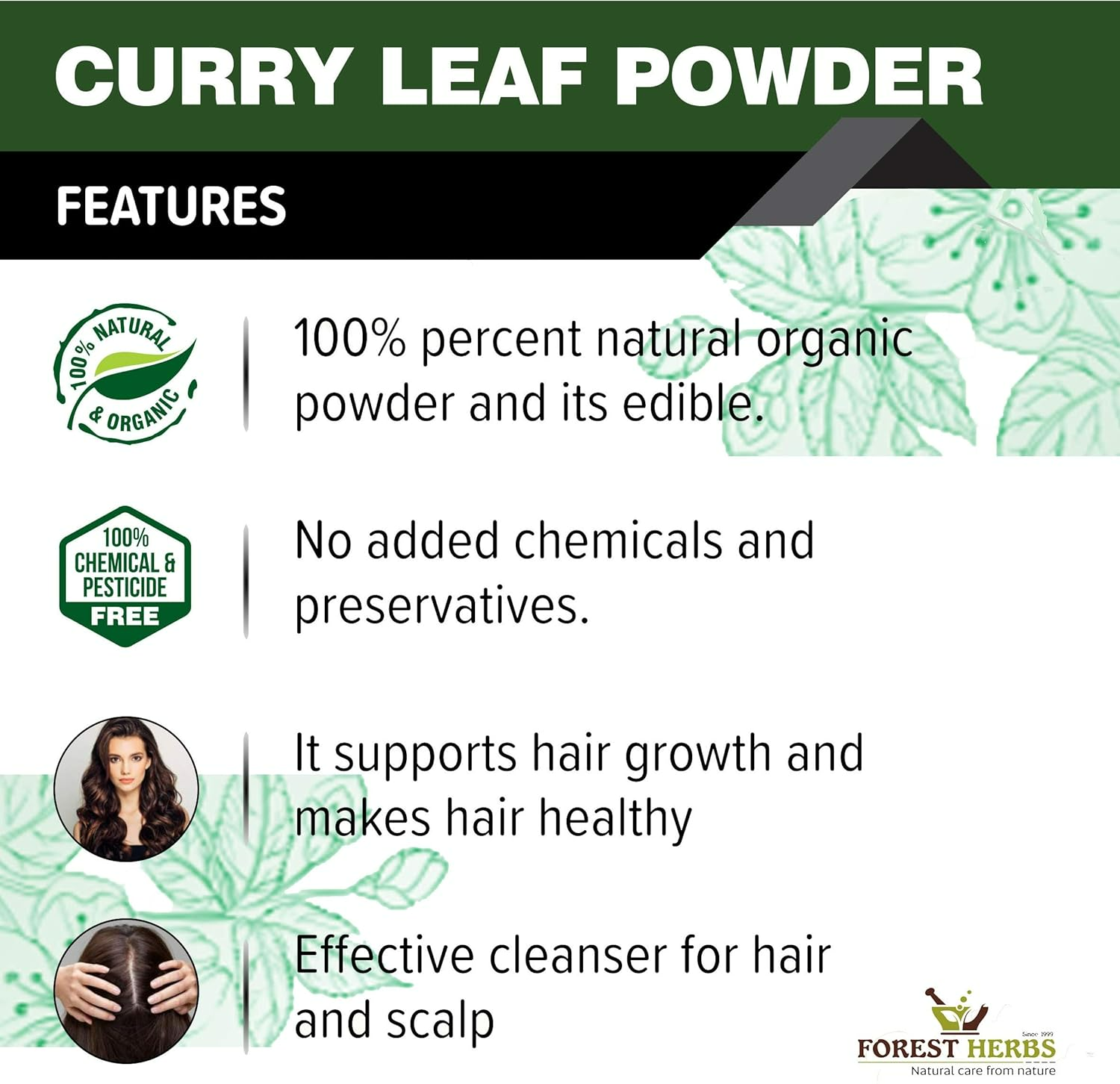 Forest Herbs Curry Leaves Hair Care Powder