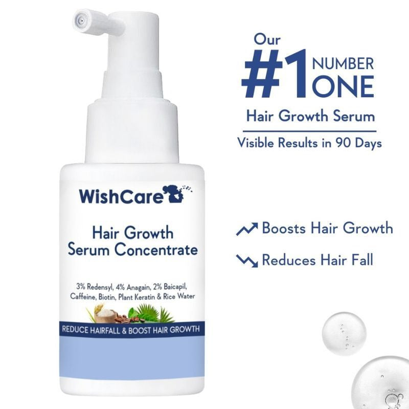 Wishcare Hair Growth Serum Concentrate With 3% Redensyl, 4% Anagain, Rice Water, Biotin