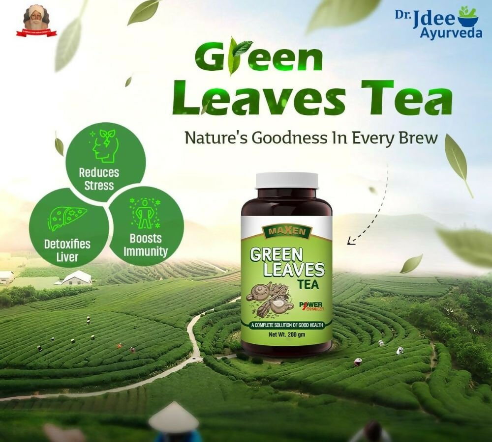 Dr. Jdee Ayurveda Green Leaves Tea, Perfectly Balanced & Refreshing - Vamzn#