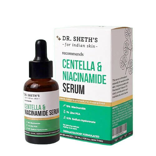 Dr. Sheth's Centella & 10% Niacinamide Face Serum For Acne Scars, Acne Marks, Redness & Skin Irritation, For All Skin Types - Vamzn#